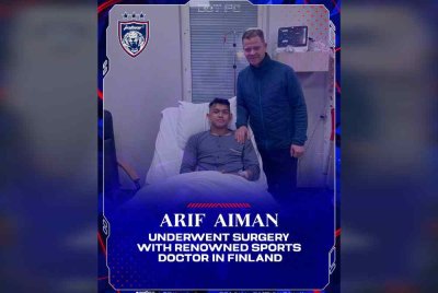 Arif Aiman dirawat doktor ortopedik terkemuka, Dr Lasse Lempainen, yang pernah merawat beberapa atlet elit dalam pelbagai disiplin sukan. Foto Facebook Johor Southern Tigers