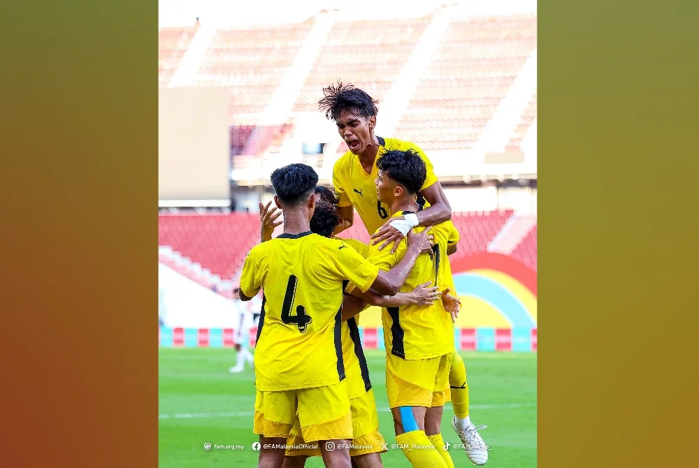 Harimau Muda meraih kemenangan bergaya 4-1 ke atas Laos. Foto FAM