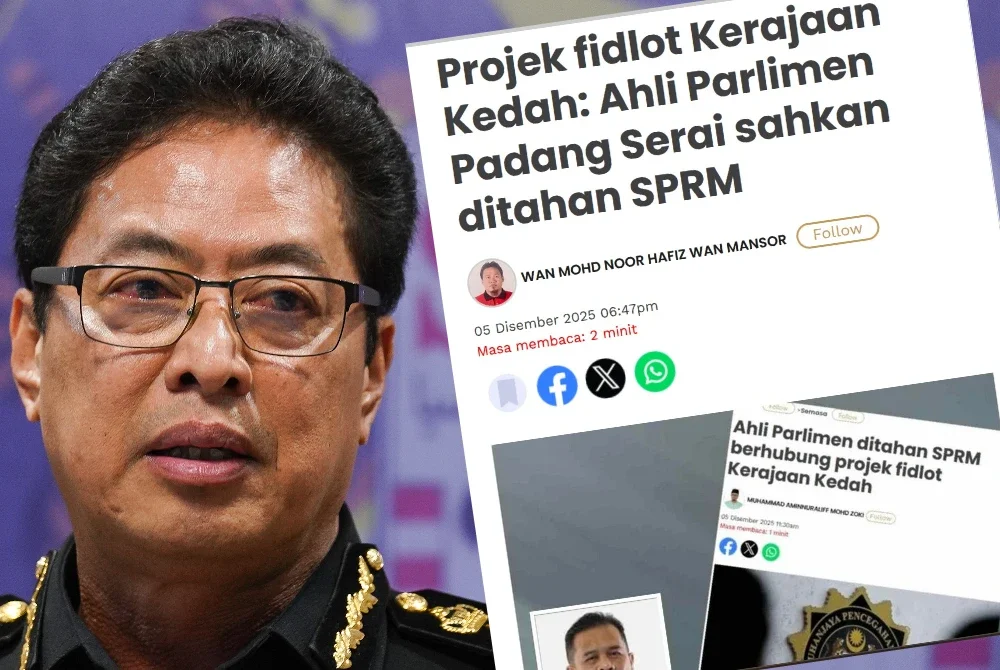 Laporan Sinar Harian pada 5 Disember 2025. Gambar kecil: Azam 