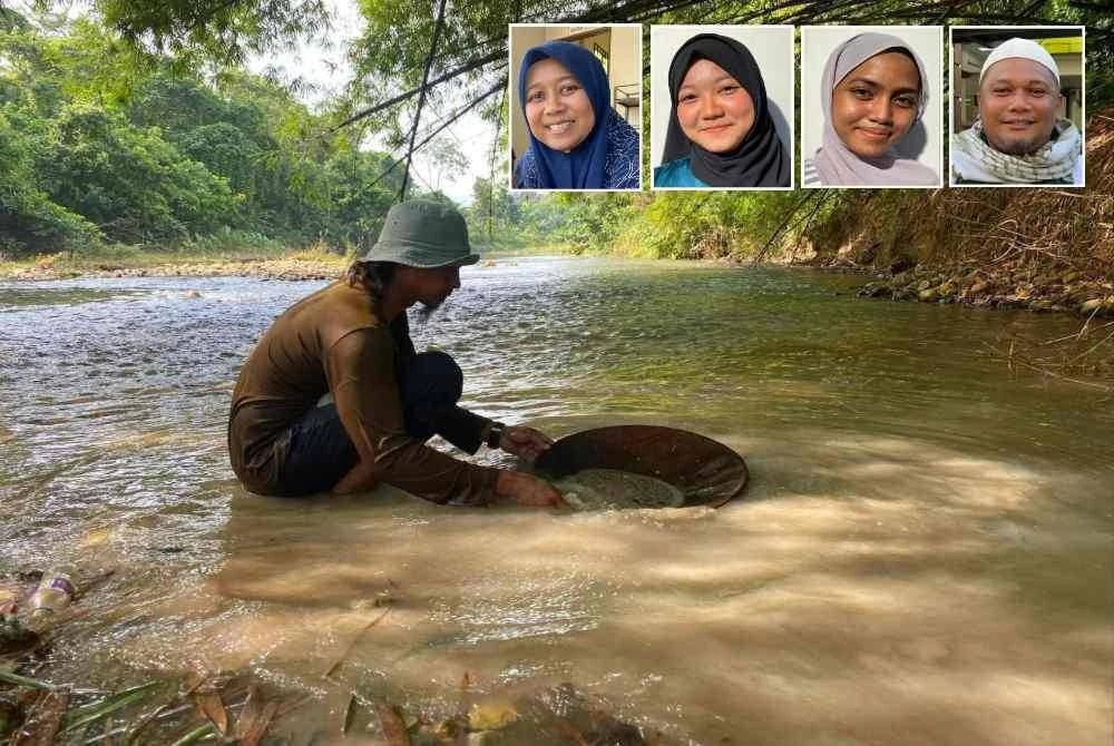 Kerajaan Kelantan membenarkan rakyat negeri ini memohon lesen mendulang emas mulai Januari depan. Gambar kecil dari kiri: Elani, Qistina Batrisya, Nur Alyaa Maisarah dan Mohd Haruzi