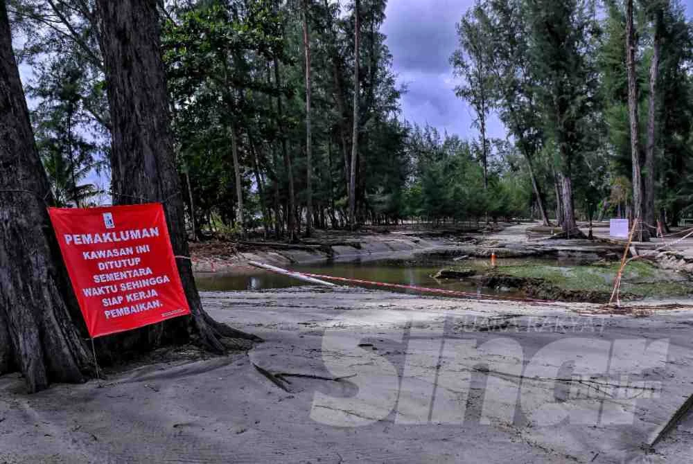 Pemakluman mengenai kawasan yang ditutup buat sementara waktu bagi kerja pembaikan.