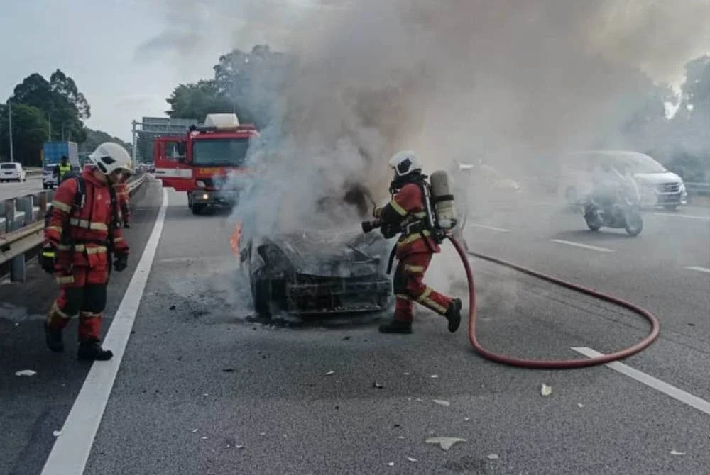 Kebakaran berjaya dikawal pada jam 9.56 pagi dan operasi ditamatkan sepenuhnya jam 9.57 pagi. Foto: BBP Iskandar Puteri
