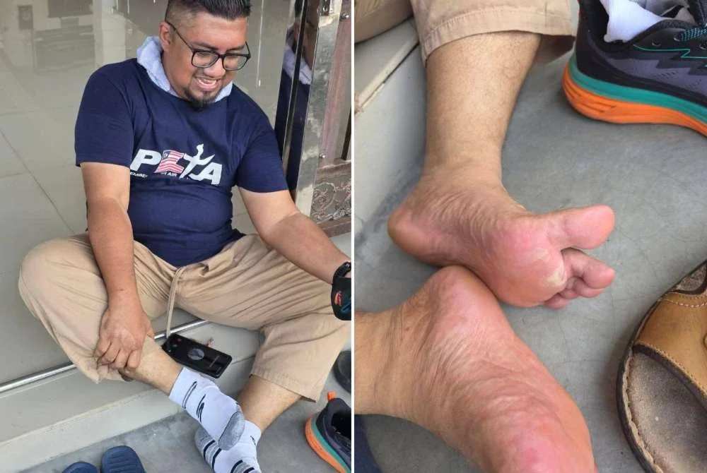 Chegubard berehat sebentar selepas menempuh perjalanan hampir 80km dari Port Dickson kini di Melaka. 