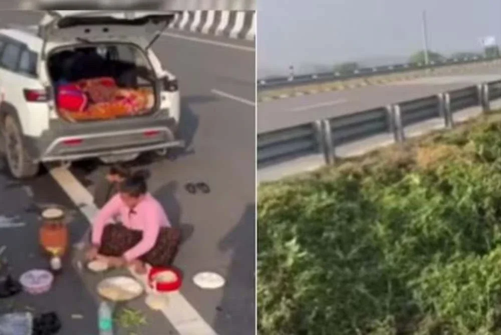 Pasangan itu mempertahankan tindakan mereka memasak di tengah jalan. Foto Agensi