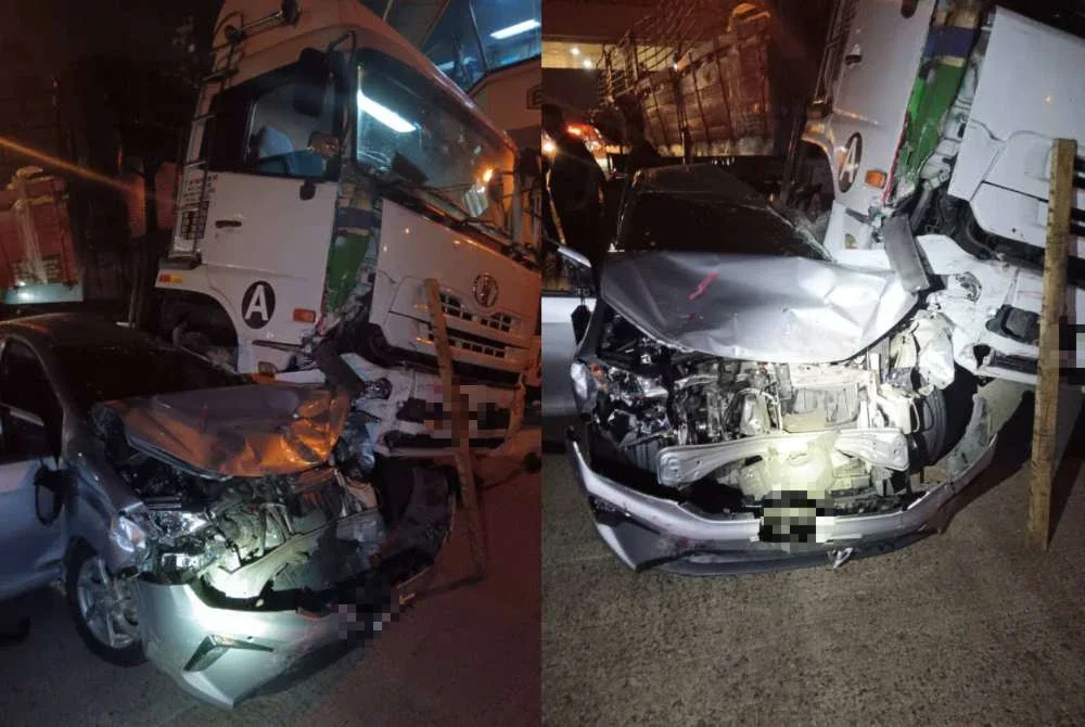 Kemalangan di Plaza Tol Kota Kemuning, Lebuhraya Shah Alam di sini pada Rabu.