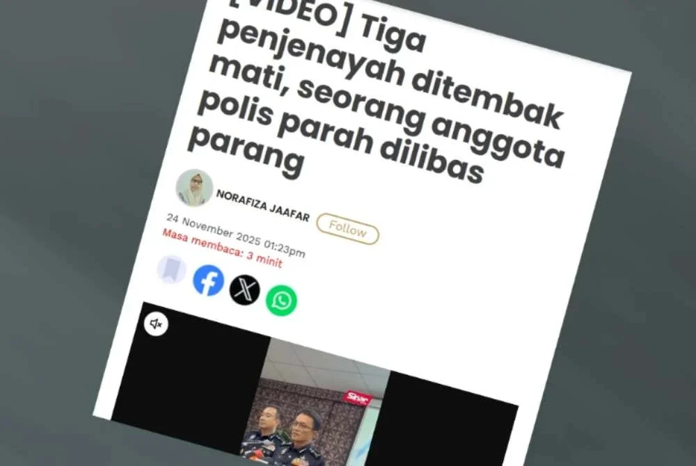 Laporan Sinar Harian pada 24 November lalu.
