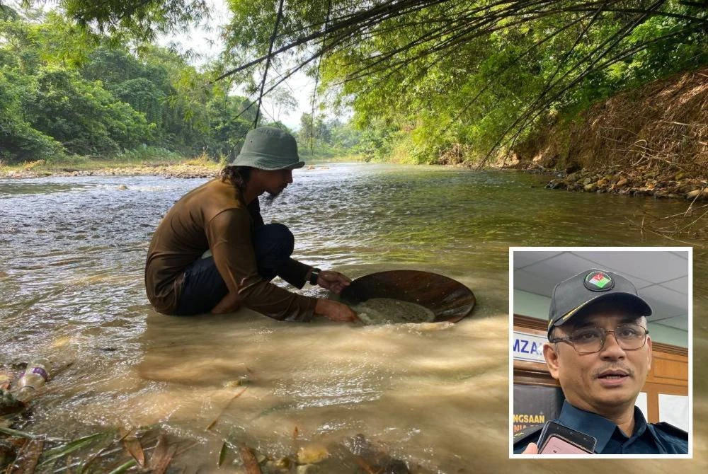 JAS Kelantan akan memantau aktiviti mendulang emas selepas kerajaan negeri membenarkan permohonan lesen dibuat bermula Januari ini bagi memastikan ia tidak menjejaskan alam sekitar. Gambar kecil: Wan Aminordin 