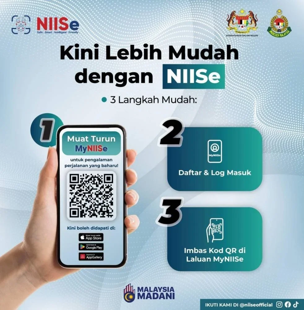 Kaedah untuk memuat turun apliksi MyNIISe.