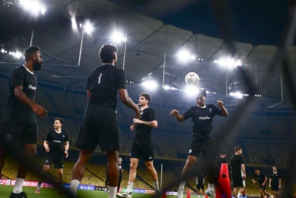 Sabah FC menjalani latihan di SNBJ. Foto Sabah FC