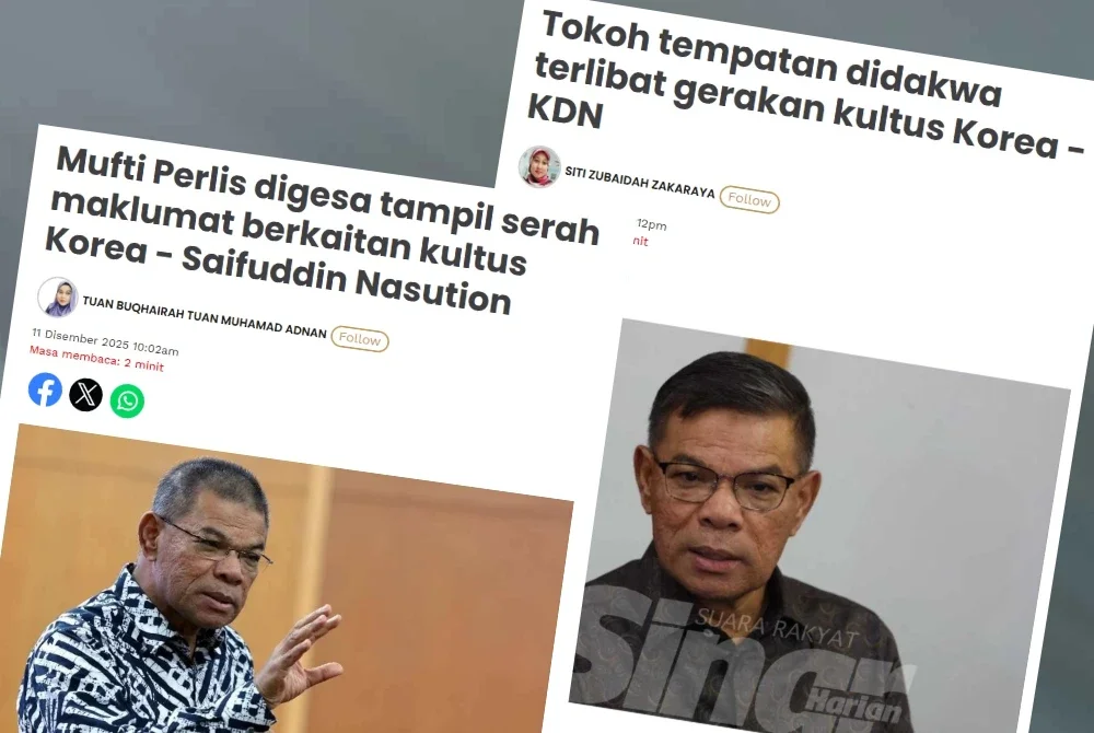 Laporan Sinar Harian yang melaporkan berkaitan kultus Korea.