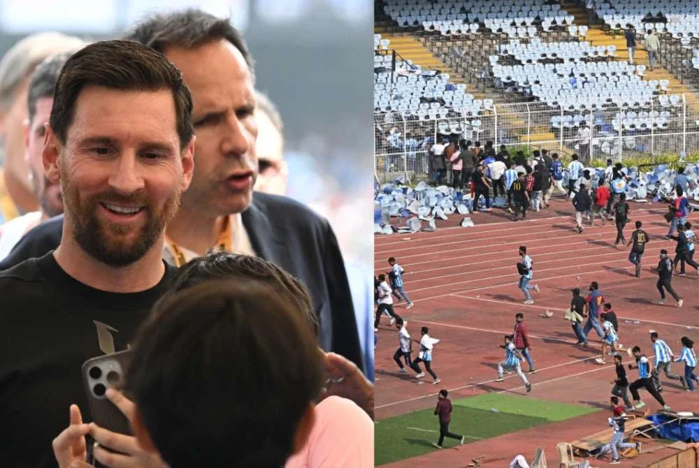 Peminat yang membayar sehingga RM814 untuk menyaksikan Messi secara langsung kecewa apabila beliau hanya muncul selama kira-kira 20 minit. - Foto AFP