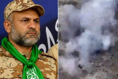 Ketua Hamas di Gaza Khalil al-Hayya mengesahkan Saad (kanan) terkorban dalam serangan Israel itu. - Foto: Agensi