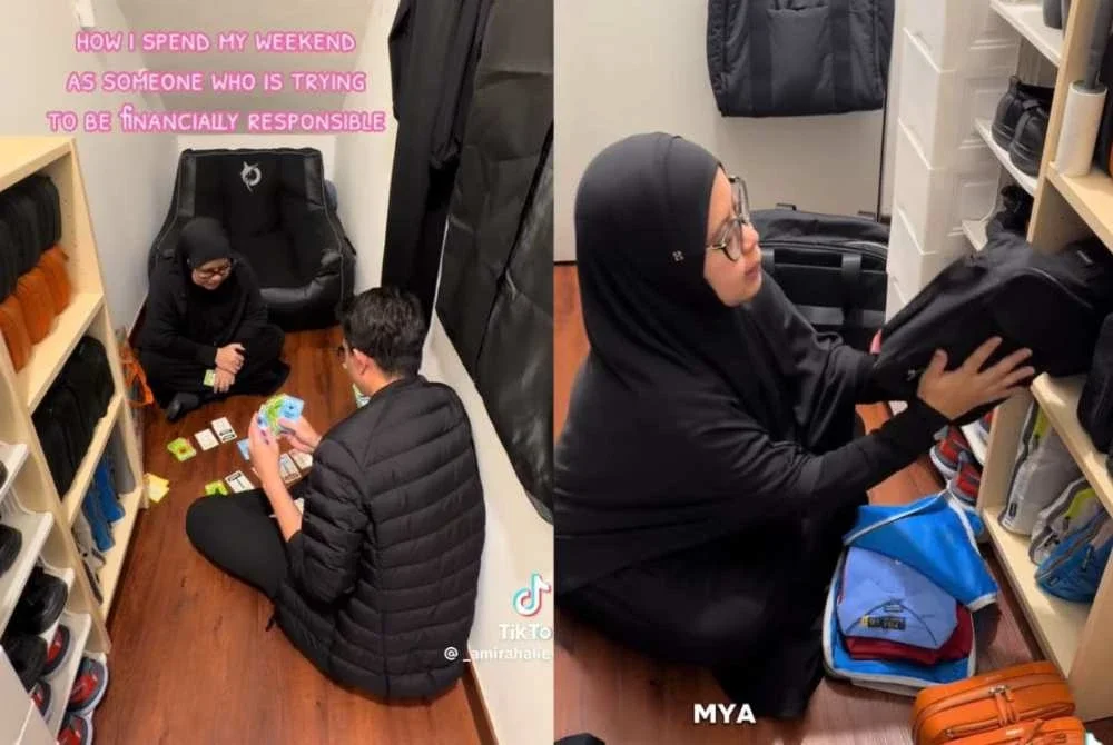 Antara aktiviti dilakukan Dr Amirah Alieya bersama suami pada hari minggu di bilik kecil mereka.