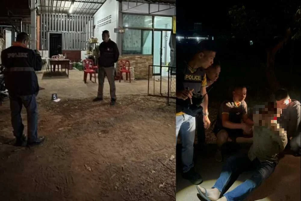 Seorang lelaki menembak mati isterinya selepas menyimpan dendam selama 16 tahun. Foto media sosial/media Thailand