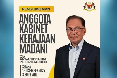 Anwar akan membuat pengumuman khas berkaitan Kabinet kerajaan pada jam 3.30 petang ini. 