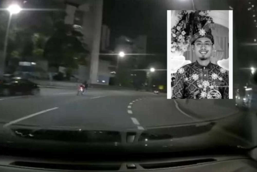 Rakaman kamera papan pemuka memaparkan mangsa dirempuh sebuah kereta dalam kemalangan di Jalan Kuchai Lama, 8 Disember lalu.