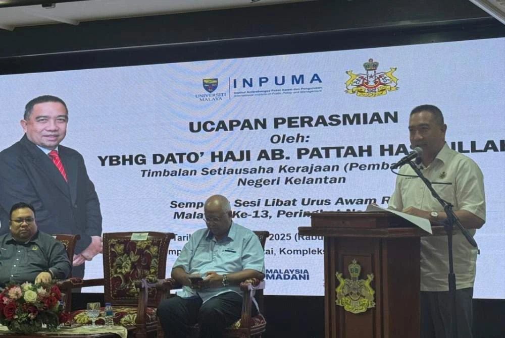 Ab. Pattah berucap merasmikan Sesi Libat Urus RMK13 Peringkat Negeri Kelantan pada Rabu.