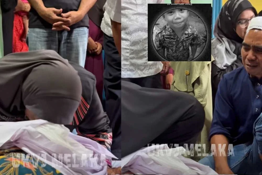 Suasana pilu menyelubungi saat ibu ayah dan ahli keluarga mencium jenazah Muhd Iman Nazhan yang meninggal dunia selepas terlibat dalam kemalangan tragis.