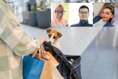 Langkah membenarkan pengunjung membawa haiwan peliharaan ke pusat beli-belah termasuklah anjing mengundang kebimbangan.Gambar kecil dari kiri Susilawati, Mohd Ikhwan dan Vishyallenni.