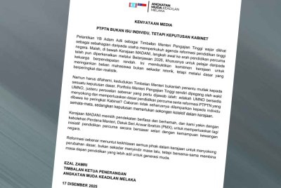 Kenyataan dikongsi Ezal di media sosialnya pada Rabu.