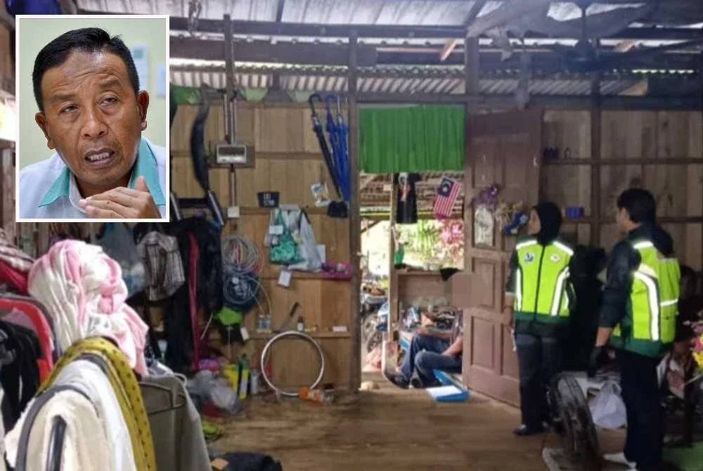 Sebuah rumah di Kampung Lawang, Tanah Merah yang diserbu menerusi operasi OBK pada Rabu - Gambar kecil (Abdul Kadir)