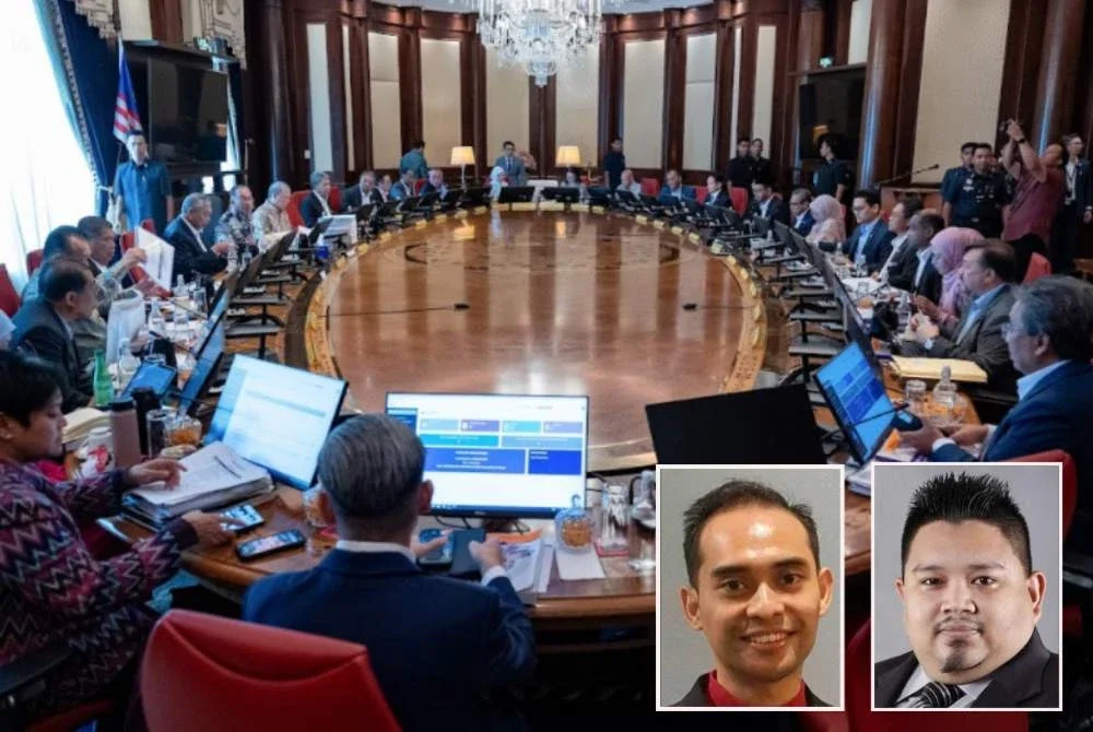 Perdana Menteri, Datuk Seri Anwar Ibrahim (duduk tujuh dari kiri) mempengerusikan mesyuarat Kabinet Kerajaan Madani yang pertama setelah rombakan Kabinet diumumkan pada Selasa. Gambar kecil: Anis Anwar dan Syed Badli Shah.