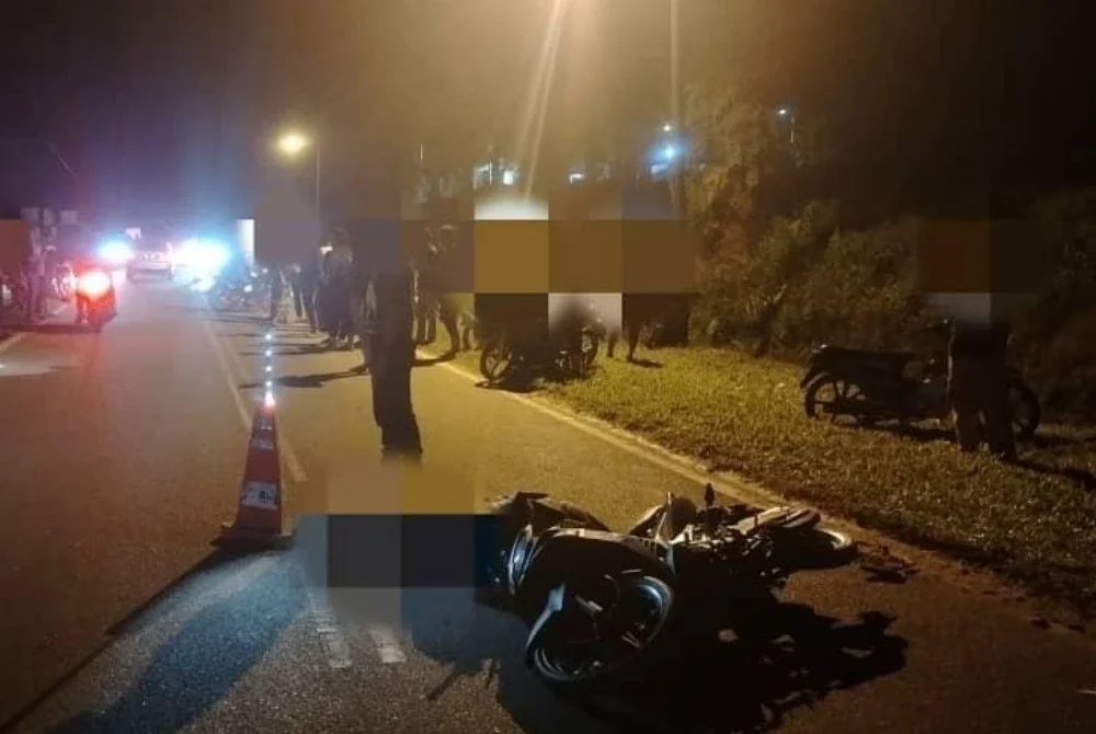 Lokasi kemalangan di Jalan Felda Semenchu–Kota Tinggi, Johor. 