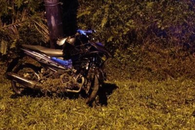 Keadaan salah sebuah motosikal yang terbabit dalam kemalangan tersebut.