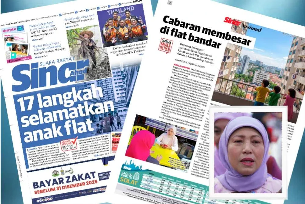 Keratan akhbar Sinar Harian. Gambar kecil: Nancy.