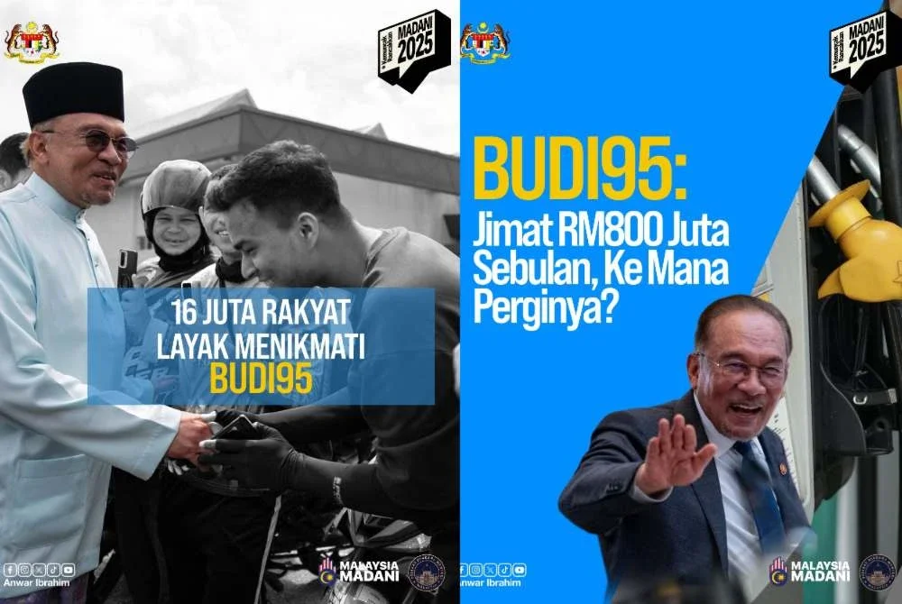 Kerajaan berjaya menjimatkan RM800 juta hasil pelaksanaan program BUDI95 sejak 30 September lalu hingga kini. Foto Facebook Anwar Ibrahim