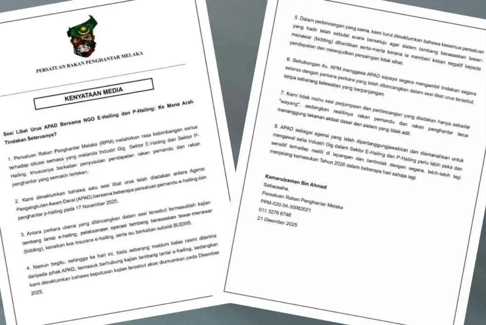 Kenyataan dikeluarkan RPM pada Ahad.