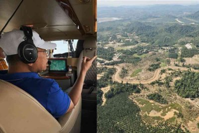 Wan Rosdy membuat tinjauan udara bagi melihat keadaan semasa banjir di Pahang. Foto Facebook Wan Rosdy.