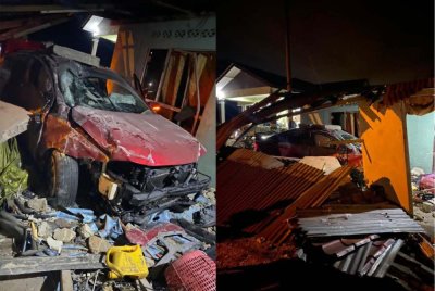 Keadaan kereta dan rumah. Foto: Facebook Dr Mamad Puteh