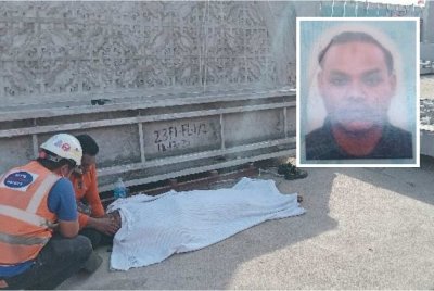 Seorang lelaki maut dipercayai semasa melakukan kerja di tapak binaan LTPSIP Pengkalan Chepa di Kota Bharu pada Rabu. Gambar kecil: Muhammad Mas Idham