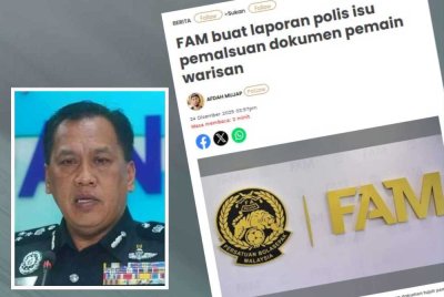 Laporan Sinar Harian berhubung FAM buat laporan polis isu pemalsuan dokumen pemain warisan - Gambar kecil (Rusdi)
