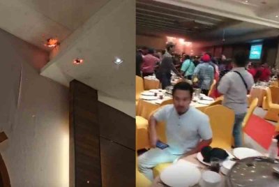 Keadaan dalam dewan ketika kebakaran berlaku.