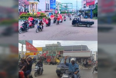 Suasana konvoi kemanusiaan yang membawa bendera Aceh). Foto Agensi