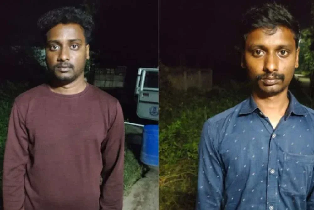 Dua beradik yang kini direman bagi membantu siasatan lanjut. Foto Agensi