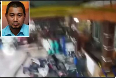 Tangkap layar gegaran yang dirakam CCTV di Bukit Kepong yang tular di media sosial. - Gambar kecil (Sahruddin)