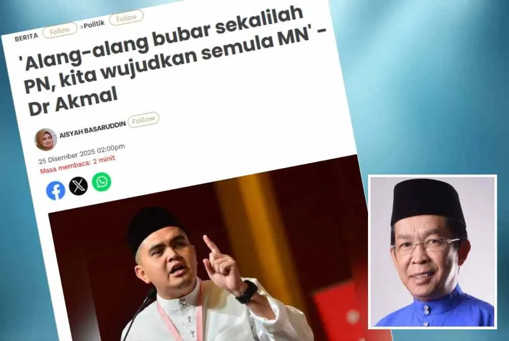 Laporan Sinar Harian mengenai kenyataan Ketua Pemuda UMNO, Datuk Dr Muhamad Akmal Saleh yang seakan memberi bayangan parti itu bersedia untuk kembali bekerjasama dengan Pas. Gambar kecil: Jalaluddin 