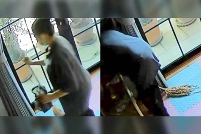 Tangkap layar rakaman CCTV mendedahkan perbuatan Usanee yang menuang cecair pembasmi kuman dalam susu anak majikannya. Foto Thaiger