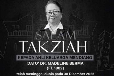 Hantaran Noor Azlan di Facebook mengenai pemergian Madeline pada Selasa.