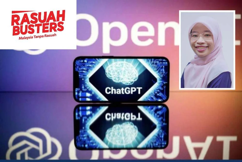 ChatGPT seharusnya memudahkan latihan serta kerja, Namun, ia sering disalah guna dengan hanya mengambil maklumat secara terus tanpa membuat sebarang olahan. Gambar kecil: Nadhirah