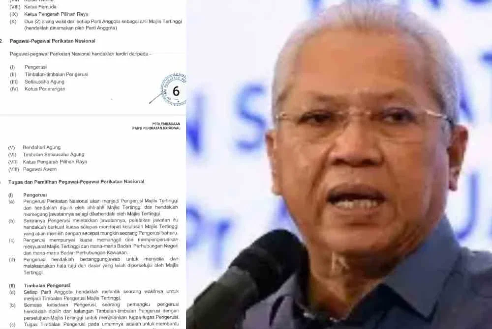 Annuar turut berkongsi Perlembagaan PN menerusi hantarannya di Facebook pada Rabu.