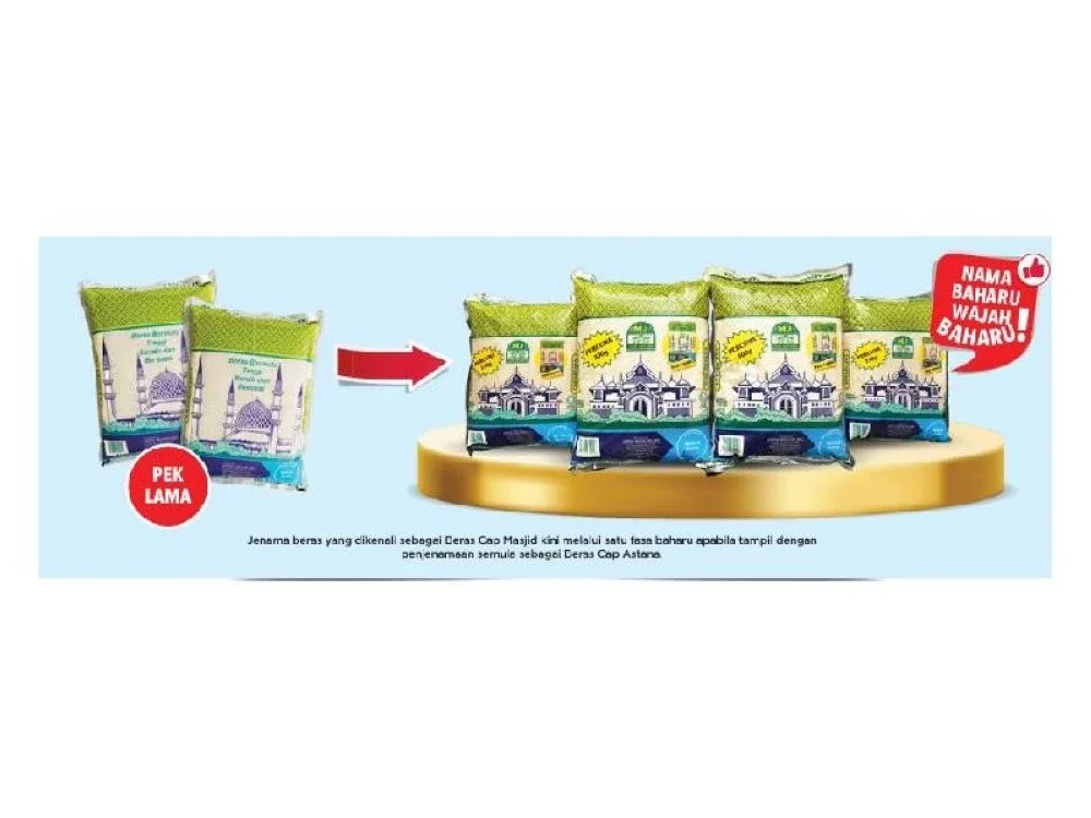 Jenama beras yang dikenali sebagai Beras Cap Masjid kini melalui satu fasa baharu apabila tampil dengan penjenamaan semula sebagai Beras Cap Astana.