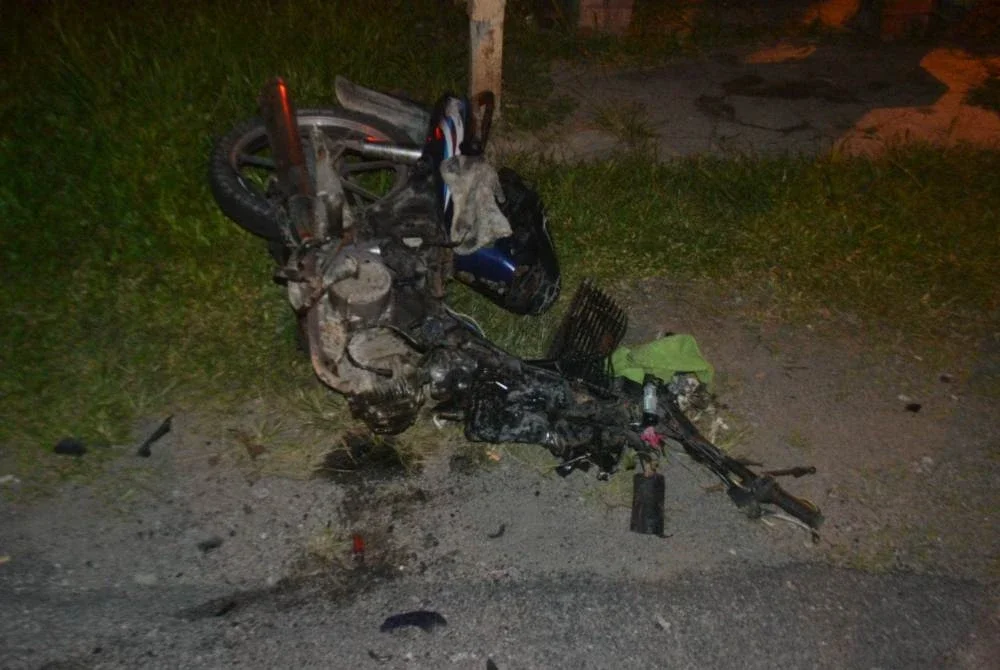 Keadaan motosikal mangsa selepas terbabit kemalangan. Foto: Sumber polis