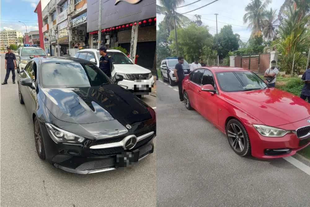 Antara kenderaan mewah yang disita.