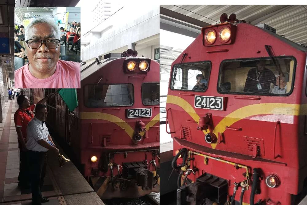 Tren Ekspres Selatan (ES) yang menamatkan operasinya selepas sembilan tahun berkhidmat pada hari terakhir 2025, meninggalkan kenangan tersendiri buat penumpang setianya. Gambar kecil: Halim