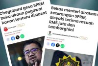 Laporan Sinar Harian berhubung siasatan SPRM terhadap seorang pegawai atasan ATM dan seorang bekas menteri.