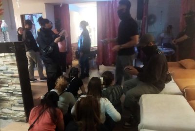 Antara wanita warga asing yang ditahan JIM Kuala Lumpur dalam operasi di Bukit Bintang pada Selasa.